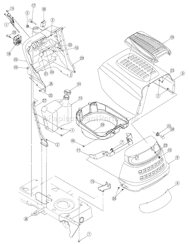Page F Diagram and Parts List for 13BX605G755 2007 Yard Man Lawn Tractor